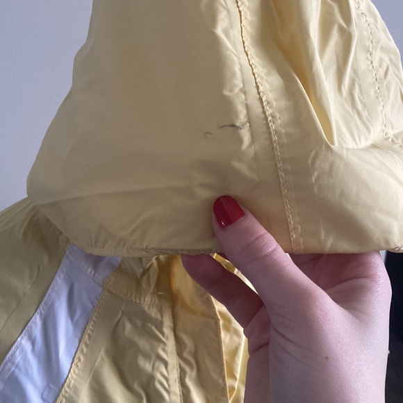 Columbia Omni-Tech Small Waterproof Hooded Yellow & White Zip Up Jacket Coat - Picture 5 of 16